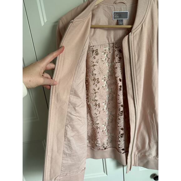 Chelsea28 Pink Lace Back Bomber Jacket Valentine - Picture 9 of 12